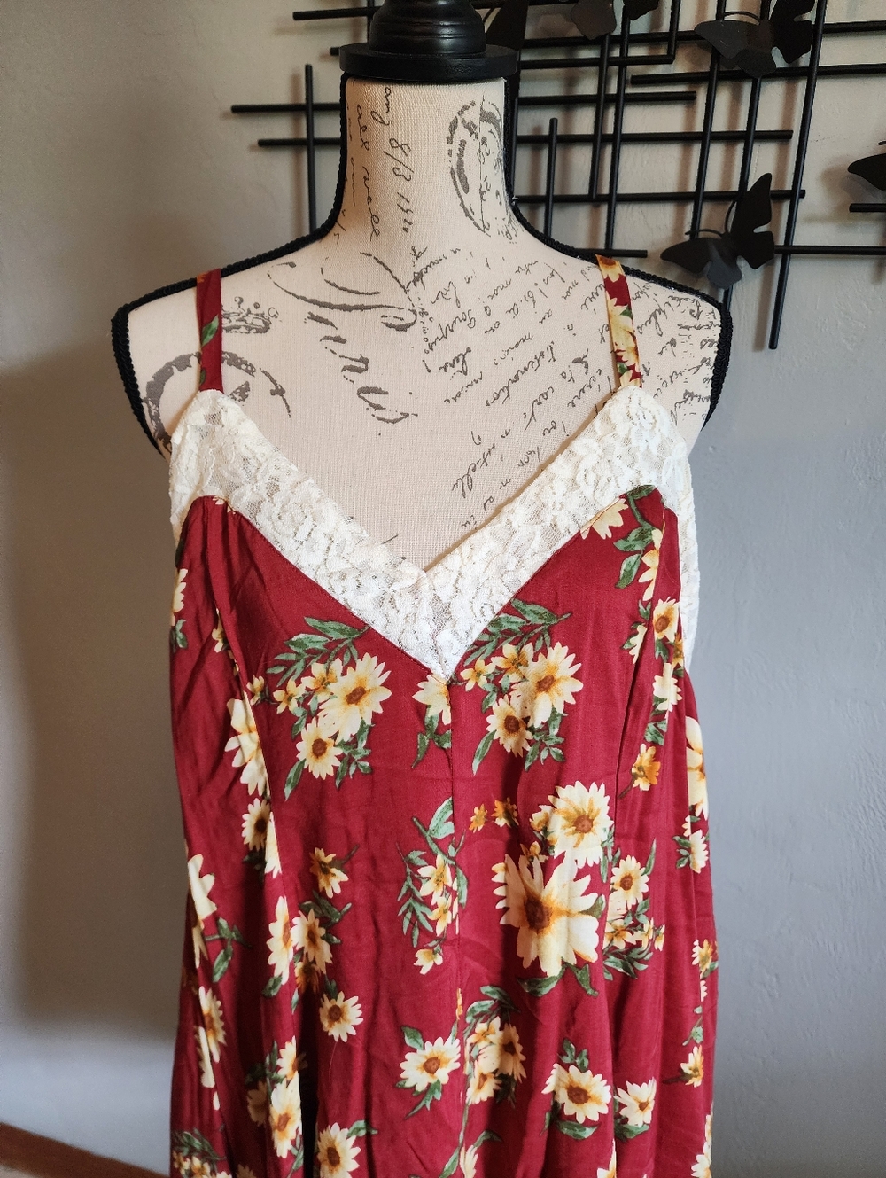 Forever 21 Floral Lace Trim Slip Dress - Picture 2 of 6